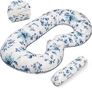 Flumi Type C Maternity Pillow, blue flowers - Nursing Pillow