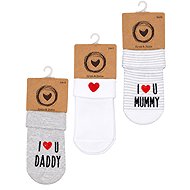 Z&Z I Love sock set, white/grey, 0–4m, 3pcs - Socks