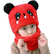 Excellent Warm hat and neck warmer set – Red Bear - Children's Hat