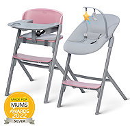 KINDERKRAFT SELECT Set dining chair Livy Aster Pink + recliner Calmee, Premium - High Chair