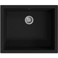 SHUMEE Kuchyňský dřez s přepadem černý žula 550 - Ceramic Sink