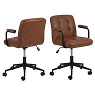 DESIGN SCANDINAVIA Cosmo, syntetická koža, hnedá - Kancelárska stolička