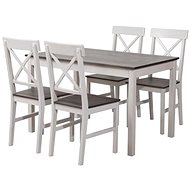 Jídelní set DAILY SET K/D bílo/šedý, stůl 118 x 74 cm, 4 židle - Jídelní set