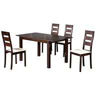 Jídelní set MILLER SET BU mořený na ořech, stůl 120-150 x 80, 4 židle - Jídelní set
