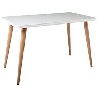Étkezőasztal UNION Bu, 120 x 70 cm, üveg asztallap, tölgyfa lábak - Étkezőasztal