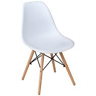 Jídelní židle ART set 4 ks, bílý sedák, dřevěné nohy - Jídelní židle