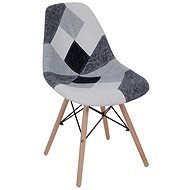 Jídelní židle ART set 4 ks, potah černobílý patchwork, dřevěné hohy - Jídelní židle