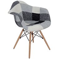 Jídelní židle ALEA set 4 ks patchwork šedý - Jídelní židle