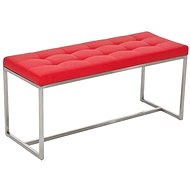 Barbara Bench with Stainless-steel Base, Red - Bench