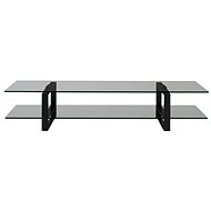 Tracy TV table, 120cm, Smoked Glass/Black - TV Table