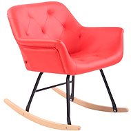 Rocking chair Giovanni leather red - Armchair