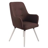 Armchair with armrests Aros textile, white legs - Armchair