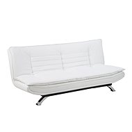 Sofa with folding backrest Sharon, 196 cm, white / chrome - Couch
