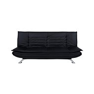 Sofa with folding backrest Sharon, 196 cm, black / chrome - Couch