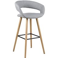 Bar stool Mabrey (SET 2 pcs), oak / sv. grey - Bar Stool