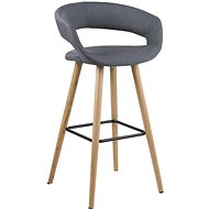 Mabrey bar stool (SET 2 pcs.), Dark gray / oak - Bar Stool
