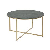 Macklin Coffee Table, 80cm, Dark Marble/Chrome - Coffee Table