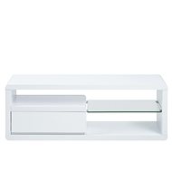 Daimon TV table, 120cm, White/Clear - TV Table