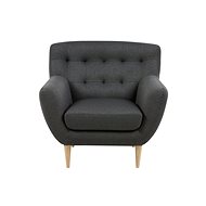 Armchair with Mao armrests, dark gray - Armchair