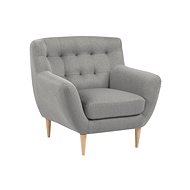 Armchair with Mao armrests, light gray - Armchair