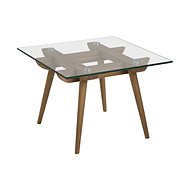 Bedside Table Odo, 43cm, Clear/Oak - Night Stand