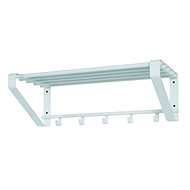 Wall Coat Rack with Harlem Shelf, 65cm, White - Coat Hanger