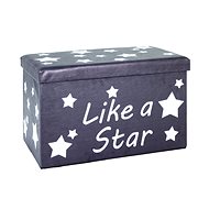 Stars Storage Box, 40cm, White/Grey - Ottoman