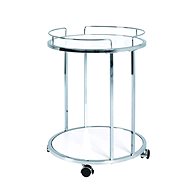 Mobile Serving Table Clay, 60cm, Chrome / White - Food Serving Trolley