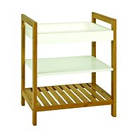 Dudley side table, 50 cm, white / bamboo - Side Table