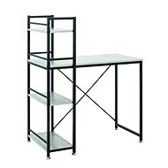 Computer desk with integrated Vickie shelf, 114 cm, concrete / black - Desk