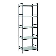 Vickey Shelf Unit, 180cm, Concrete/Black - Shelving Unit