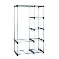 Peyton textile wardrobe, 170 cm, gray / black - Wardrobe