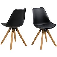 Dining chair Damian (SET 2 pcs), wood / black - Dining Chair