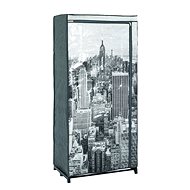 Horizonta textile wardrobe, 160 cm, gray / black - Wardrobe