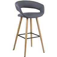 Bar stool with wooden base Garry (SET 2 pcs), dark grey - Bar Stool