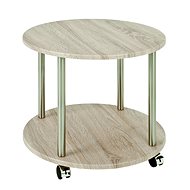 Phoenix II. Coffee Table, 45cm, Oak/Stainless-steel - Coffee Table