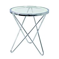 Travis side table, 50 cm, clear / chrome - Side Table
