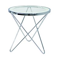 Travis Side Table, 56cm, Clear/Chrome - Side Table