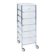Julda Shelf with 6 Drawers, 102cm, White/Silver - Shelving Unit
