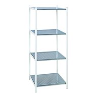 Sven Shelf with 4 Shelves, 103cm, White/Silver - Shelving Unit