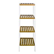 Rack with 4 Sune Shelves, 112cm, Bamboo/White - Shelving Unit