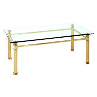 Enar Coffee Table, 110cm, Gold/Clear - Coffee Table