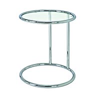 Bedside table Karin, 55 cm, silver / clear - Night Stand