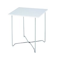 Nash coffee table, 51 cm, white / chrome - Coffee Table