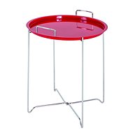 Knox Side Table, 51cm, Chrome/Red - Side Table