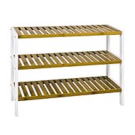 Shoe Rack  Santos II., 70cm, White/Bamboo - Shoe Rack