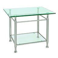 Coffee Table Simeon I., 58cm, Clear/Stainless-steel - Coffee Table