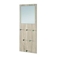 Avenio Wall Coat Rack, 80cm, Oak/Chrome - Hall Set