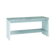 Bench with Shoe Rack  Zona I., 81cm, Concrete/White - Bench