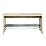 Bench with Shoe Box Sera I., 81 cm, Oak/Chrome - Bench